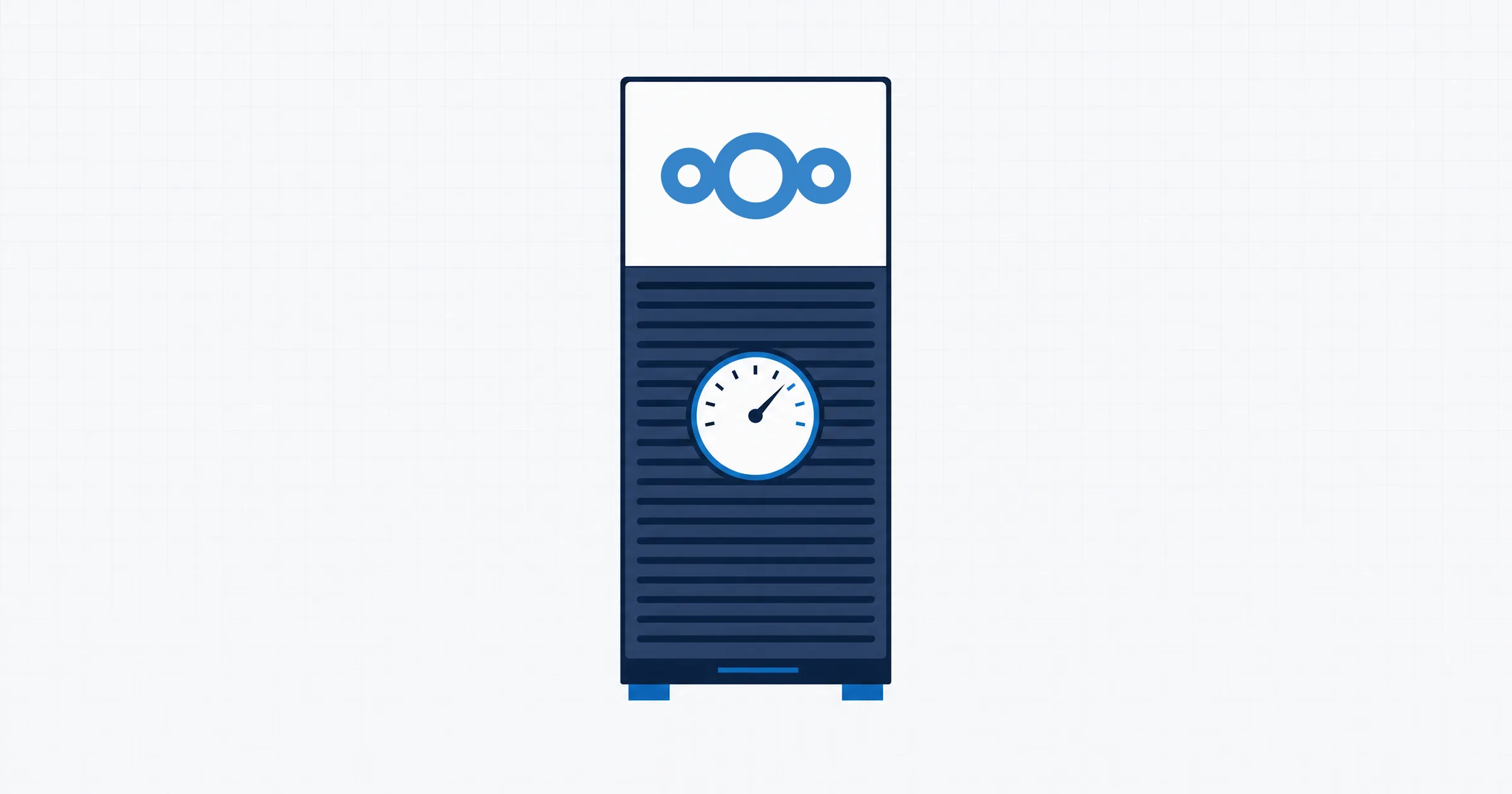 Server s ukazatelem nákladů a logem Nextcloud - reálná cena provozu bez licence